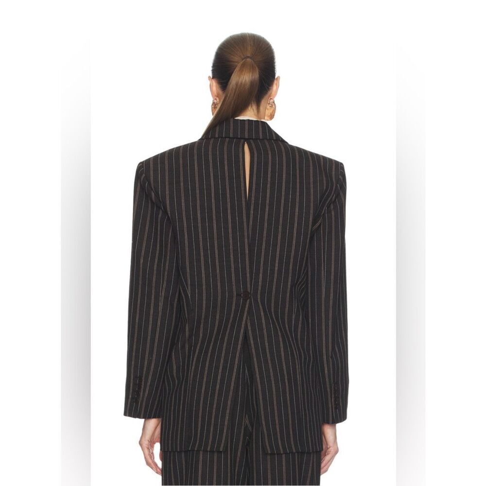 NWT HELSA Stripe Twill Boyfriend Blazer in Dark Grey Stripe - Picture 5 of 13